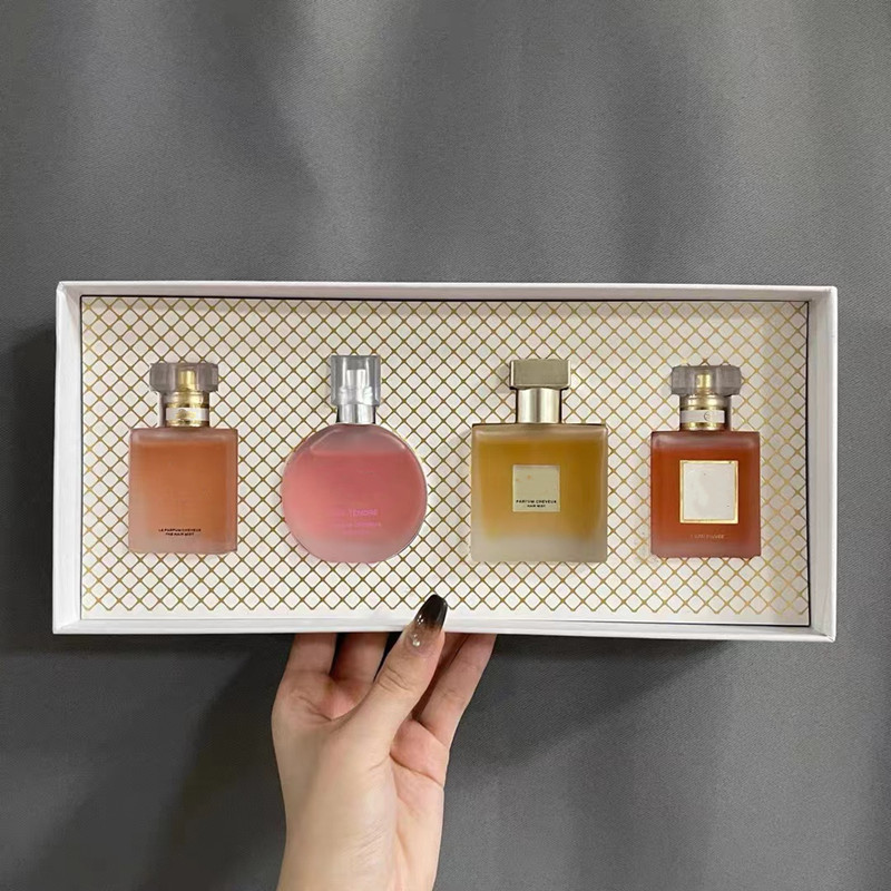 Coffret cadeau 4 en 1 Women Chance Perfume Travel Set 4pcs Déodorant Parfumé Eau De Parfum Suit Box Parfum de charme longue durée Beauté