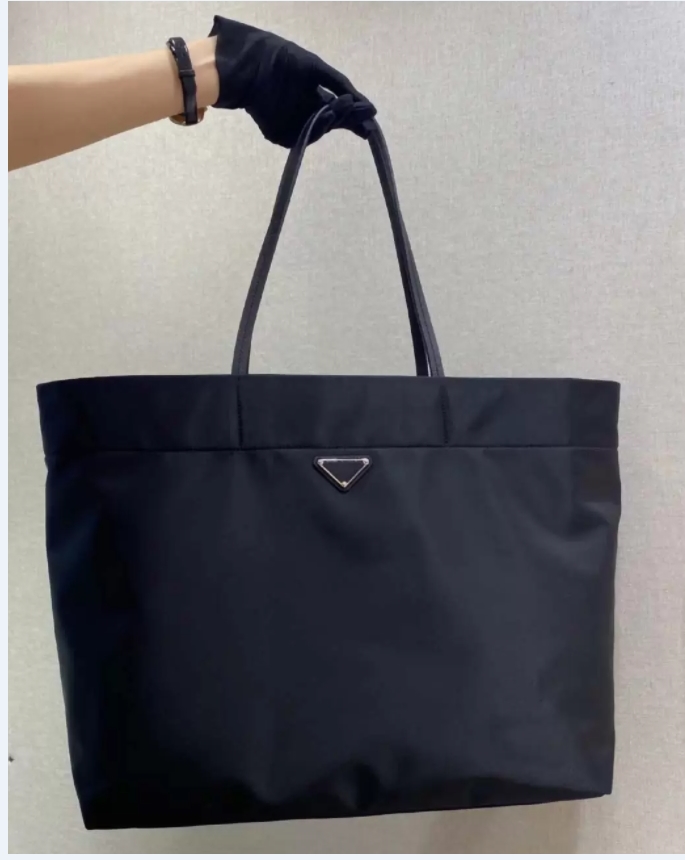 

New Designer Re-Nylon Black Tote Bag handbags Shopping Bag High Quality Nylon women's Handbag Large Capacity Handle Ladies Shoulder Bags Wallet Big Totes, Black size 38.3cm