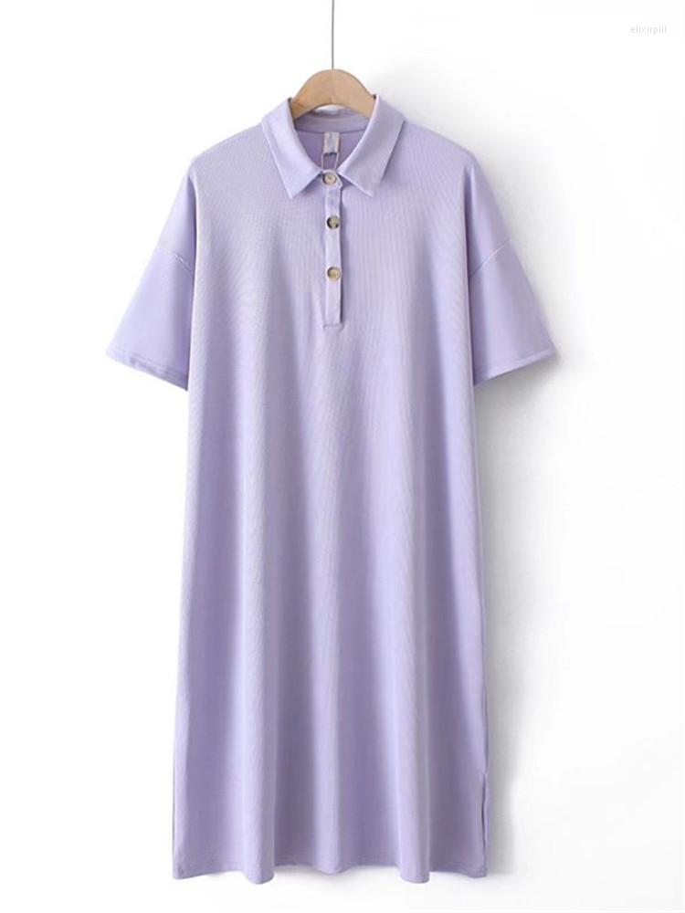 

Plus Size Dresses Clothing For Summer Short Sleeve Dress Solid Color Knee Length Skirt Knitted Cotton Fabric Big Plump Women, Black