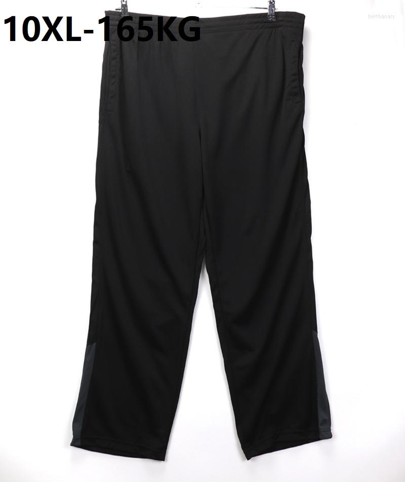 

Men's Pants Summer Plus Size 9XL 10XL Men Sports Quick Dry Thin Home Casual Breathable Ankle Length Loose Elasticity, Black