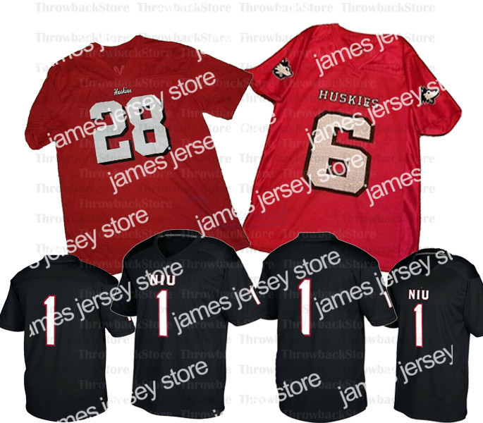 

American College Football Wear Custom Northern Illinois NIU College Football Jersey 19 Kenny Golladay 15 Cole Tucker 22 Tre Harbison, Black i