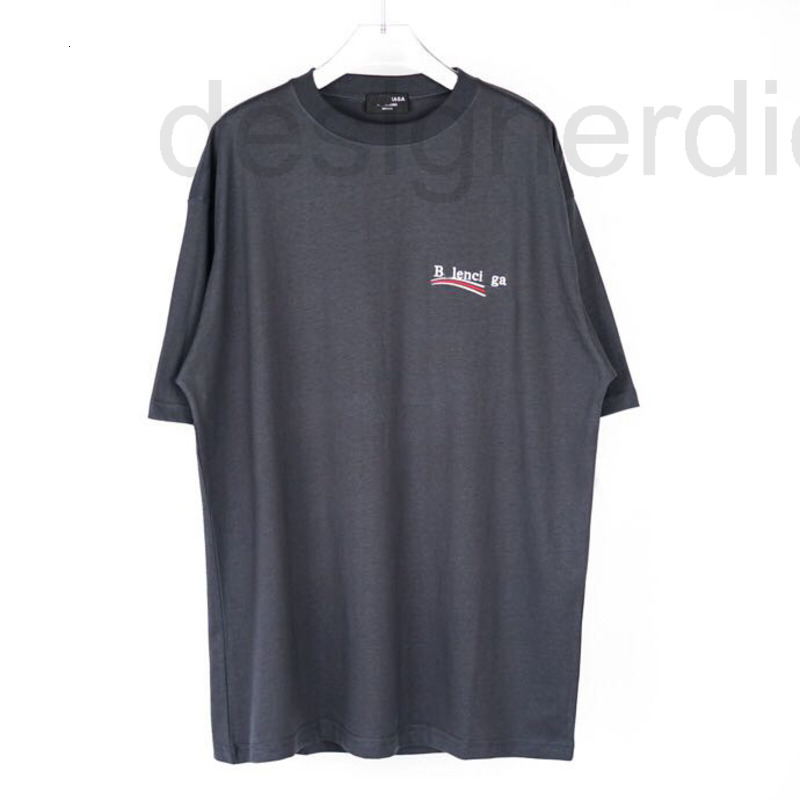 

Men's Hoodies & Sweatshirts designer High version Paris B family Cola series wave embroidery loose men's and women's grey blue short sleeved T-shirt NGO1, 2# packing bag