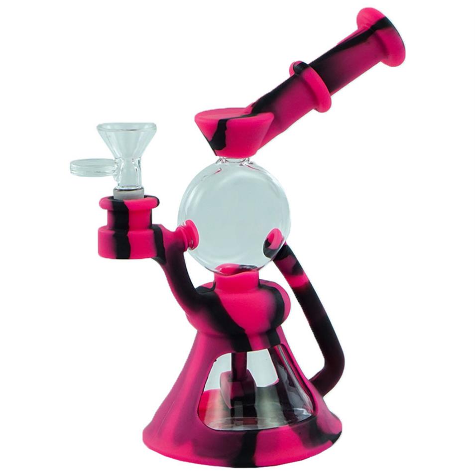 

silicone water bong pipe thick glass bongs smoking pipes use for tobacco257A