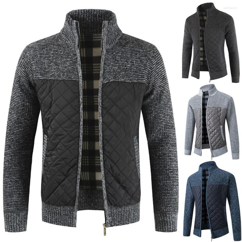 

Men's Sweaters Men's Autumn Winter Warm Knitted Sweater Jackets Cardigan Coats Male Clothing Casual Knitwear Patchwork Jumpers, Black