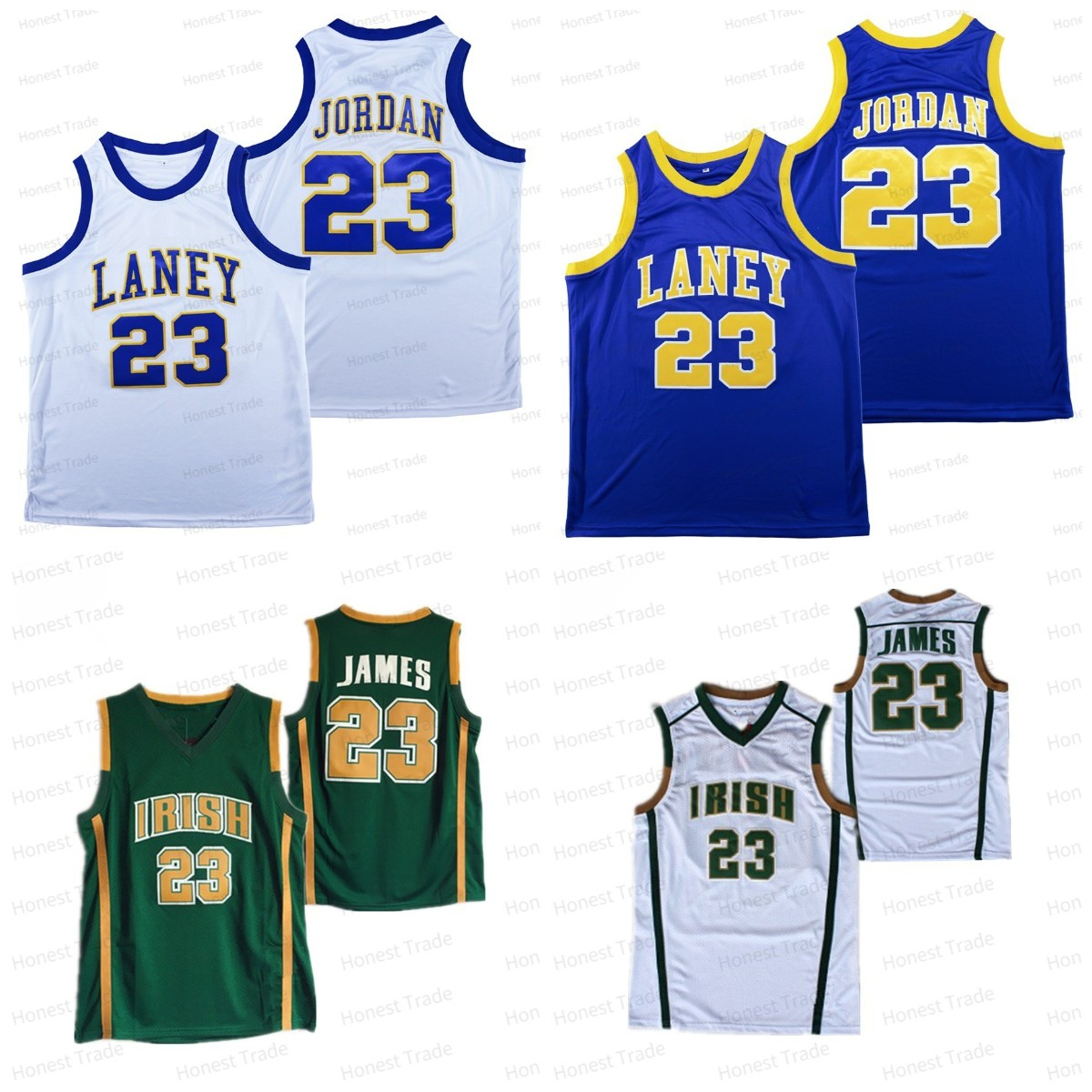 

Laney NCAA College Basketball Jersey 23 St. Vincent Mary High School Irish Green Stitched Good Quality Mens Jerseys, Men jersey