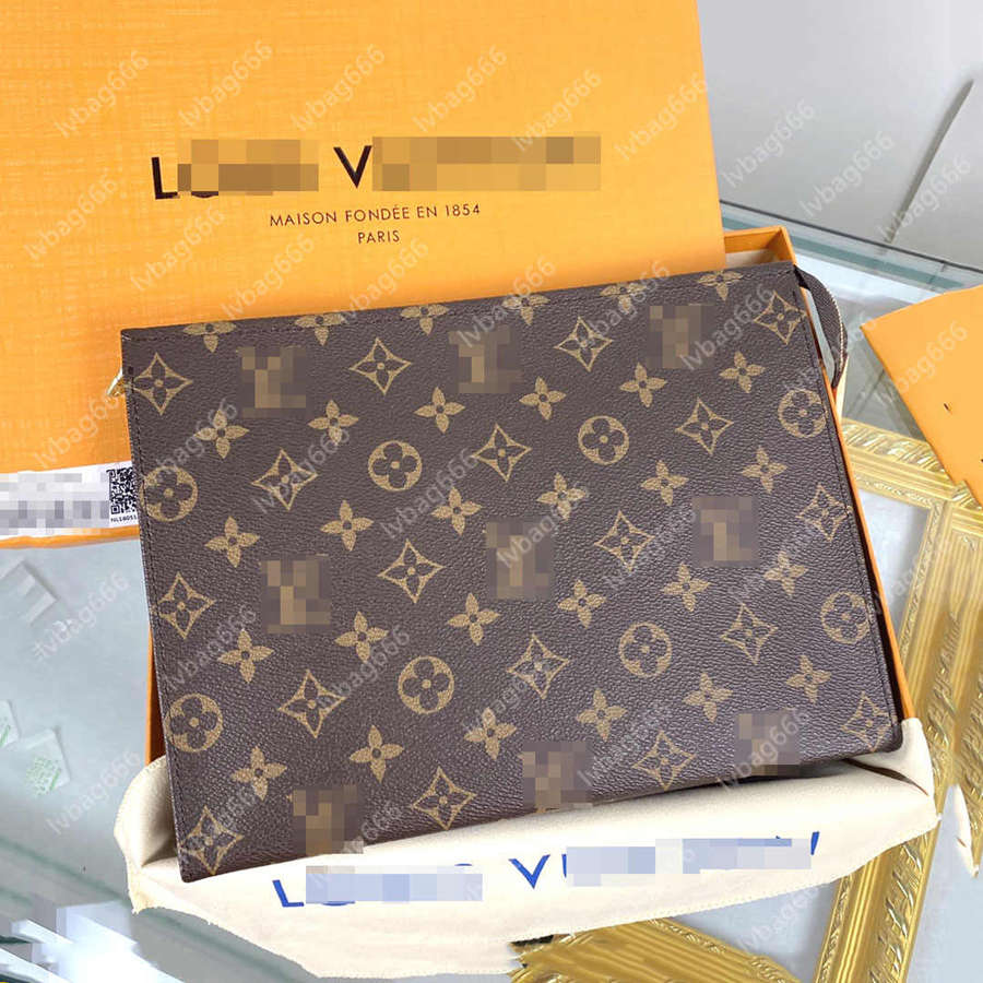 

Protection Beauty Case Wash Bag Leather Women Clutch Mono Waterproof Canvas Men Cosmetic Bags Luxurys Designers Cases 26cm YSLity louiseity LVs Viutonity, L-black grid