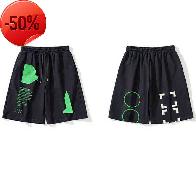 

Brand Summer Fashion Offs Men's Shorts Designer Luxury Casual Sports Pants Loose Printed Reflective Stripe Short Black Gymsfh, 14
