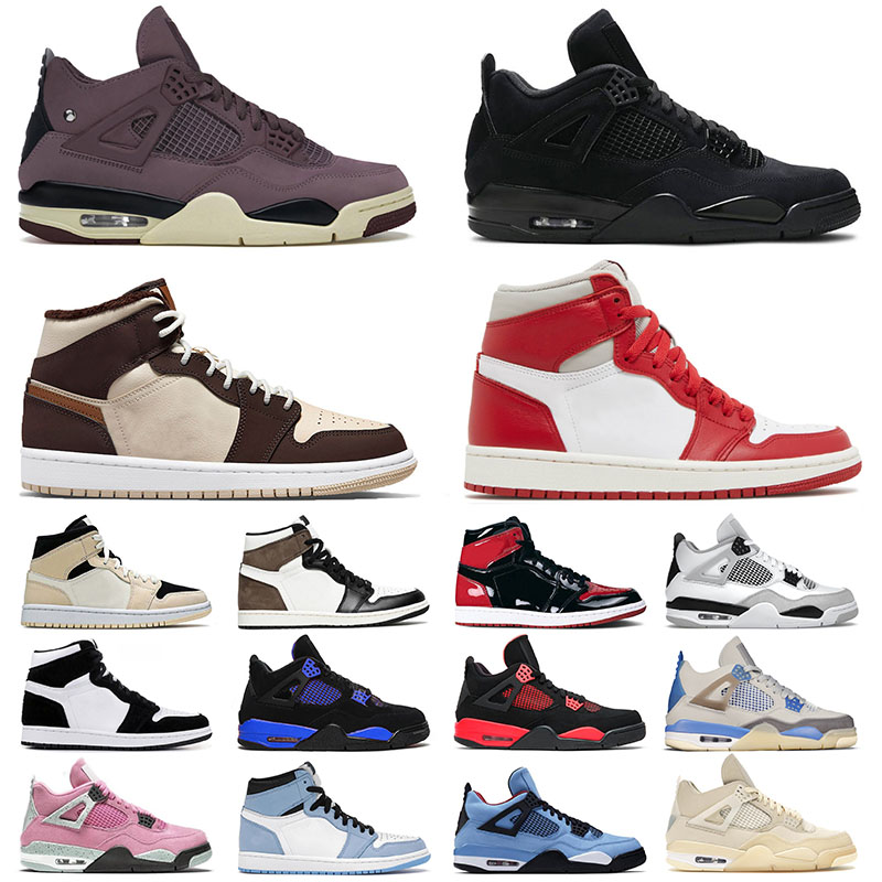 

Top Quality Jumpman 1 4 Basketball Shoes Mens Womens Big Size 13 Cream Dark Chocolate University Blue Violet Ore Black Cat Mid Dutch Green Sports Sneakers Trainers, 36-47 blue thunder