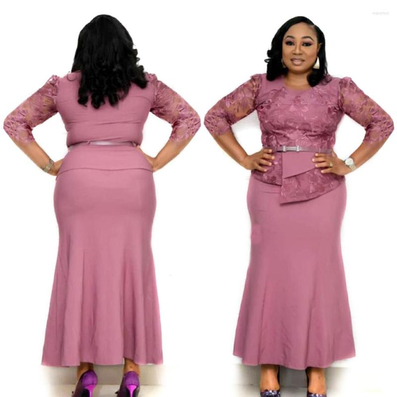 

Plus Size Dresses 2022 African Style Office Ladies Lace Coat And Dress, Color3