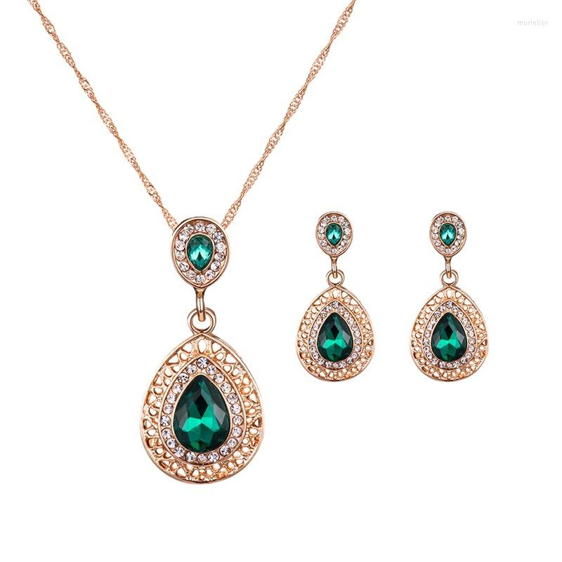 

Necklace Earrings Set Crystal Drop Halloween Trendy Classics Wedding Decorative Lady Party Gift Women Wholesale, Picture shown