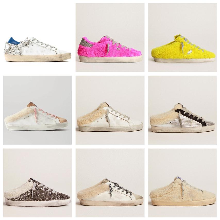# Doré # gooses # baskets Luxury Super Star Sabot Sandales Golden Sneakers Femme Chaussures décontractées Italie Brand Sequin Classic White Do Ol