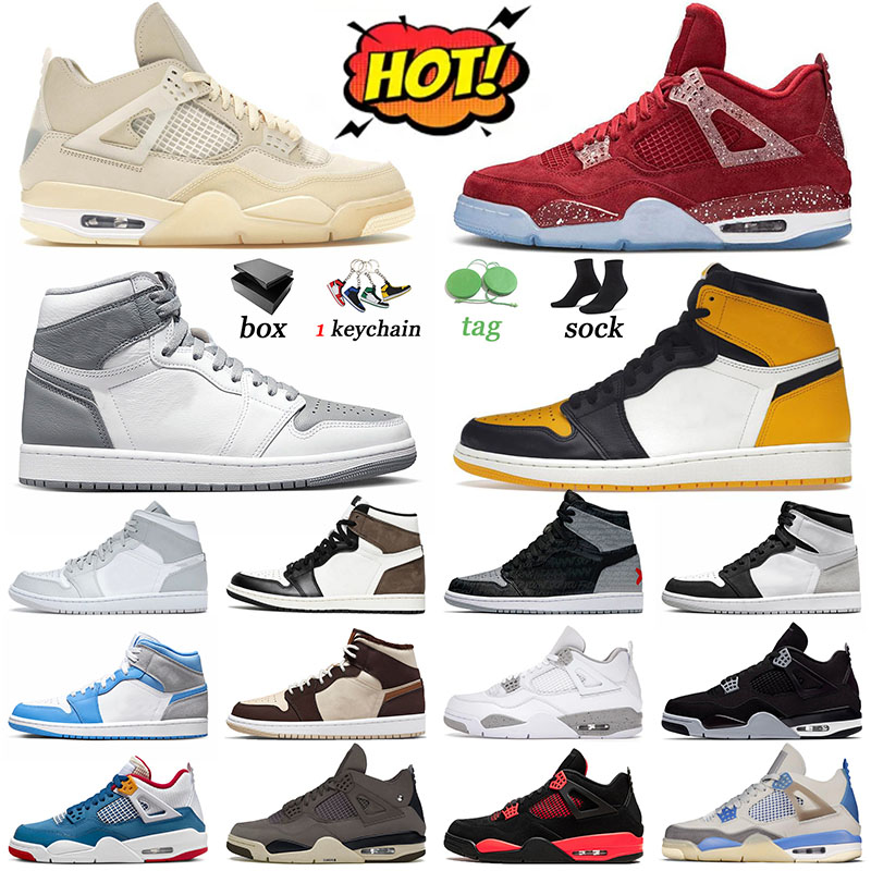 

Big Size US 13 Jumpman Basketball Shoes Stealth 1 1s Trainers Offs White 4s Violet Ore Flat 4 Sneakers J4 Men Messy Room Black Canvas Women, 36-47 4 new black cat