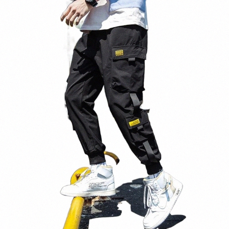 Men's Pants men's Pants 2021 Spring Hip Hop Joggers Men Black Harem Multi-pocket Ribbons Man Sweatpants Streetwear Casual Mens M-3XL SA-image-797939981