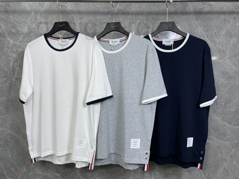 

Men's Hoodies & Sweatshirts designer 2022 new early spring TB contrast color bonded short sleeve T-shirt casual half cotton solid summer clothes for men and women TEY9, 2# packing bag