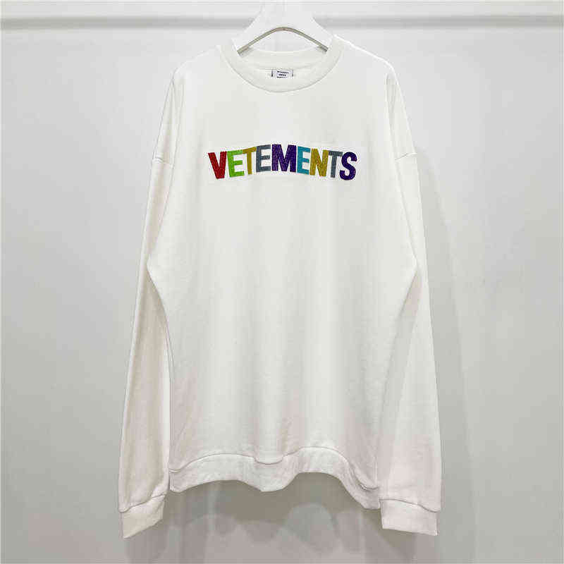 

Men's Hoodies Sweatshirts Vetement Flocking Color Letter Sweatshirt Pria Wanita High Quality Vetement Heavy Cloth Hoodie VTM Crewneck T220901