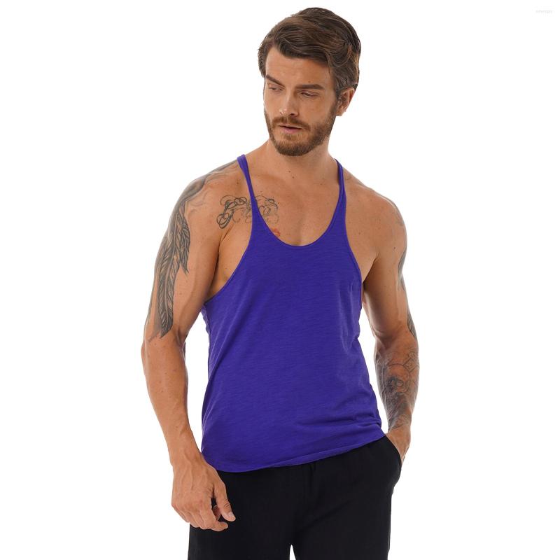 

Men's Tank Tops Summer Men Casual Sleeveless Muscle Top Shirt Stretchy Sports Athletic Bodybuilding Fitness Running Vest Singlets Gym Wear, Black