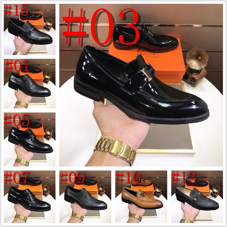 

22MODEL Luxury Mens Dress Shoes Stripe Patchwork Leather Fashion Designer Handmade Wedding Party Shoes Men's Loafers shoe Men Big Size 45, #22