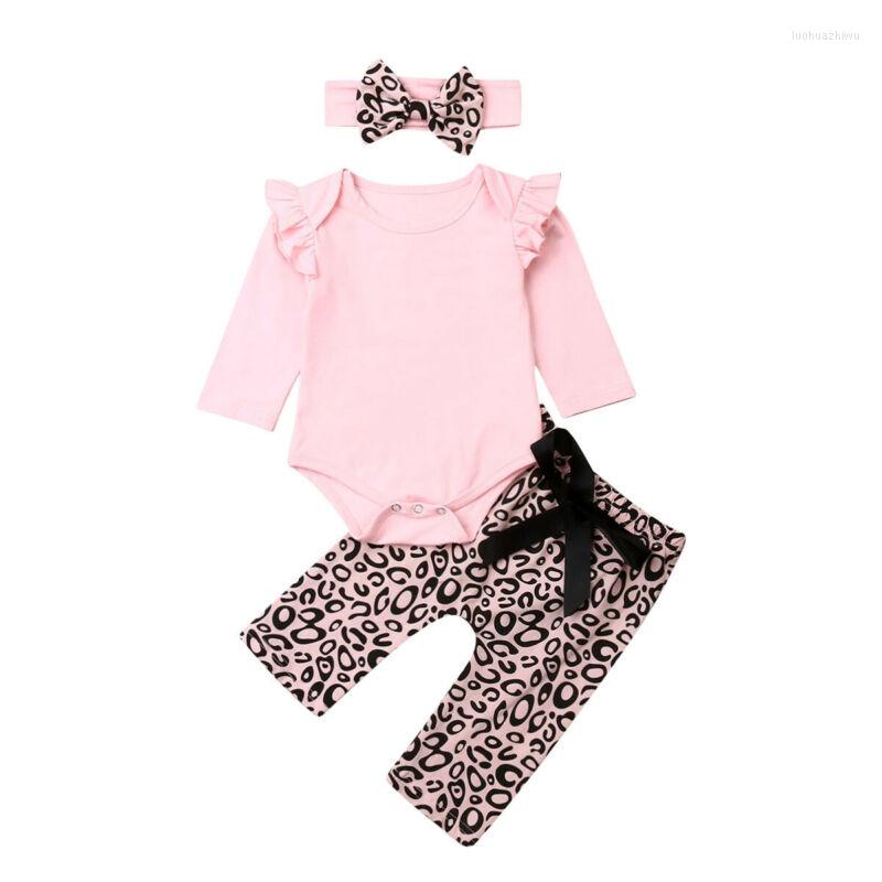 

Clothing Sets Born Baby Girls Clothes Autumn Long Sleeve Tops Leopard Pants Headband 3Pcs Outfits Bodysuit Bowknot Leggings Tracksuit, Picture shown