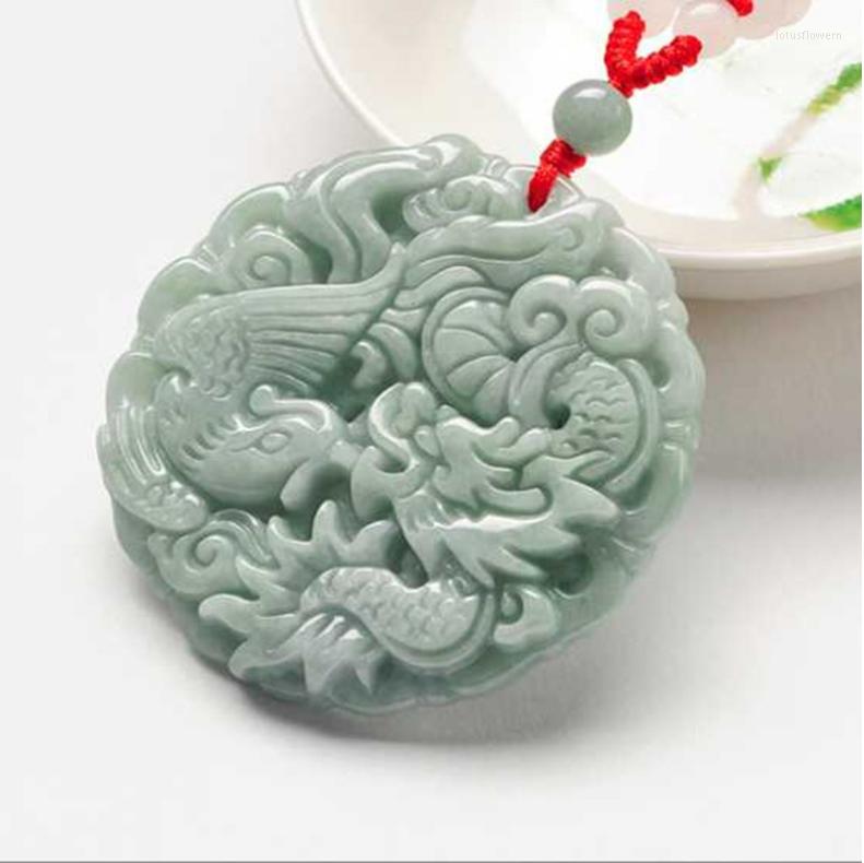 

Pendant Necklaces 2022 Natural Myanmar Jadeite Dragon And Phoenix Jades Pendants Collection Of Lovers Charm