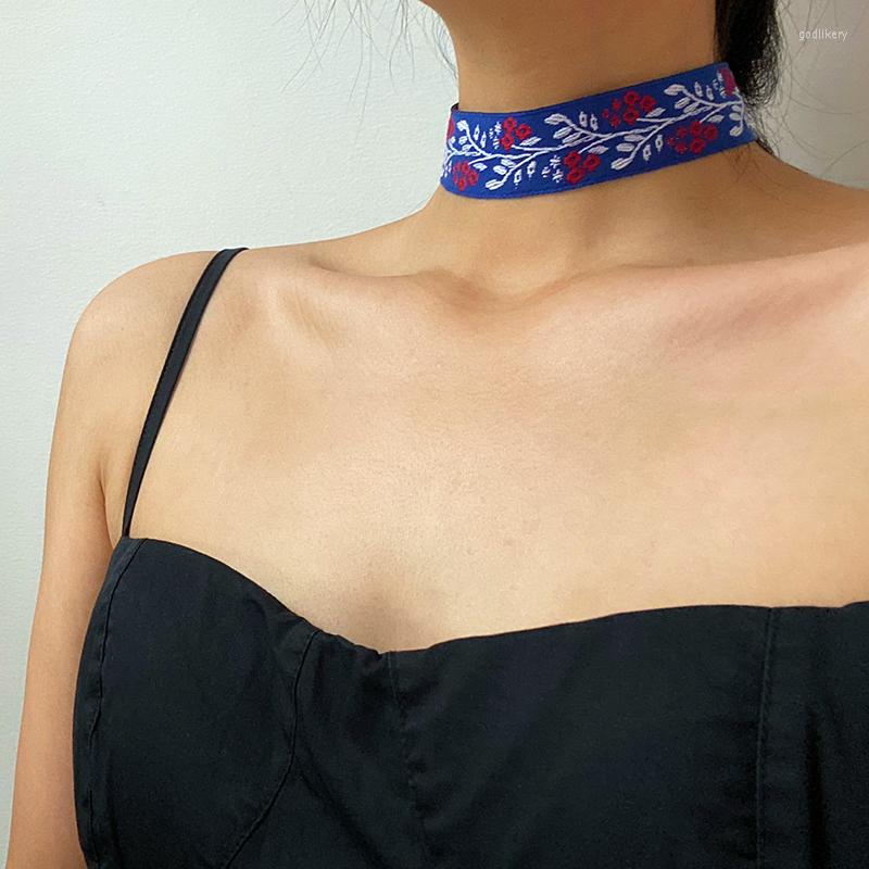 

Choker Vogallery Good Quality Boho For Women Ethnic Embroidery Short Necklace Fashion Jewelry Summer Party Jewellery