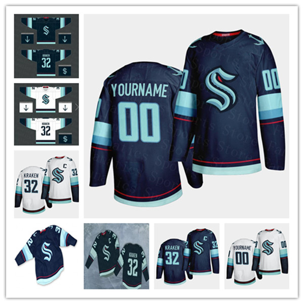 

Custom 2020 New Team Seattle Kraken Ice Hockey Jersey Cheap Any Name Any Number Stitched Uniforms Men Women Youth Good Size S-3XL, Women white