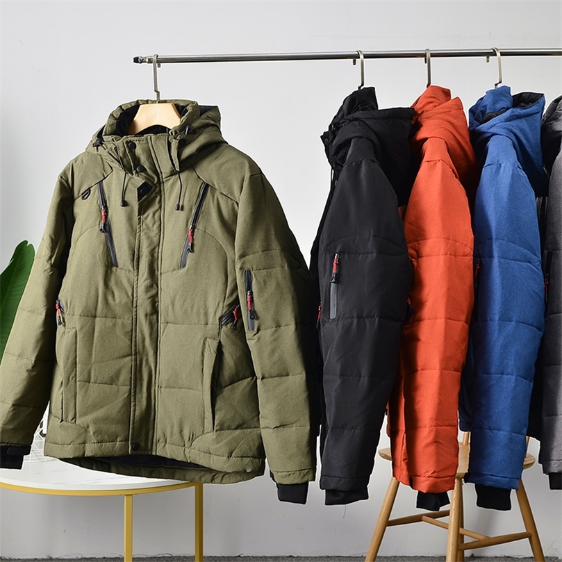 Mens Down Parkas Windproof Winter Parkas Men Down Jacket Men Puffer Jacket White Duck Down Jacket Hooded Snow Outdoor Thick Warm Padded Coat 220902