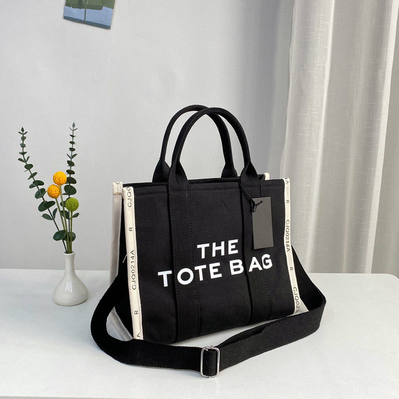 

Marc designer tote bags the tote bag handbag women canvas shoulder bags Travel Casual Large Capacity shopping handbags Letter Crossbody Y0906, Black