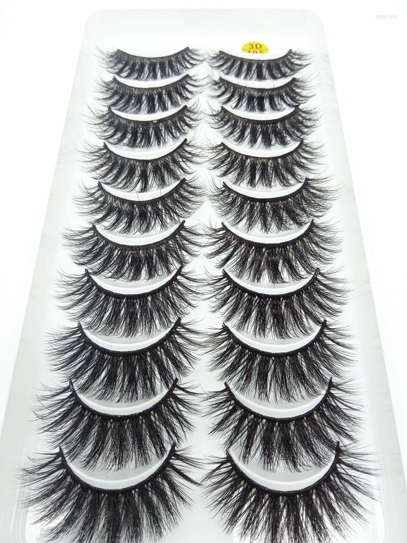 

False Eyelashes 10pairs/set Makeup Natural3DVolume Mink Curl Cross Long Thick Soft Handmade Eye Lashes Extension