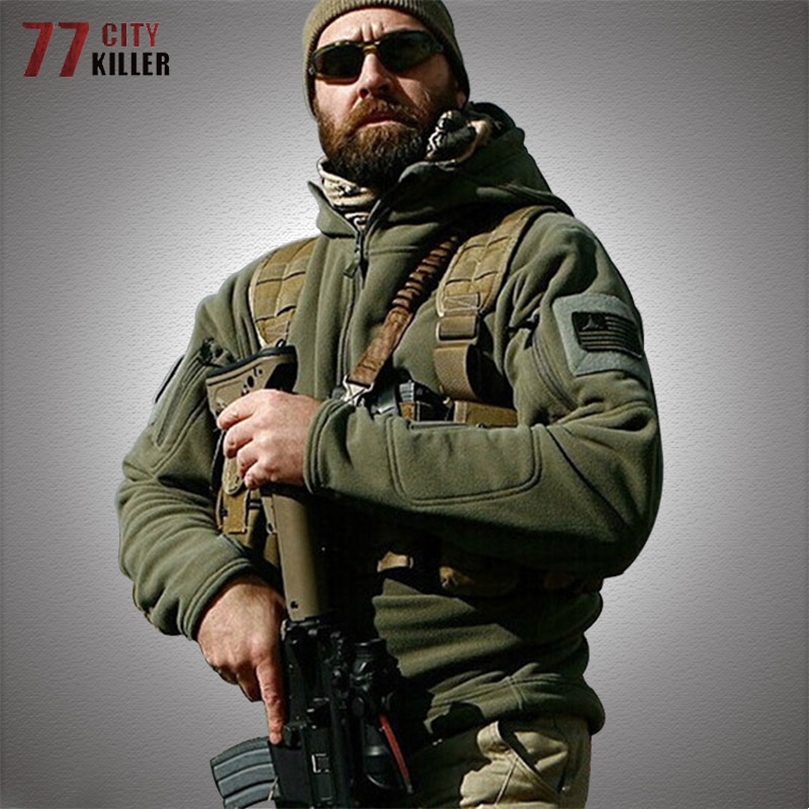Mens Jackets Winter Fleece Tactical Jackets Men Military Warm Outdoor Sports Soft Shell Hooded Coats Mens Hiking Hunting Army Combat Jacket 22090