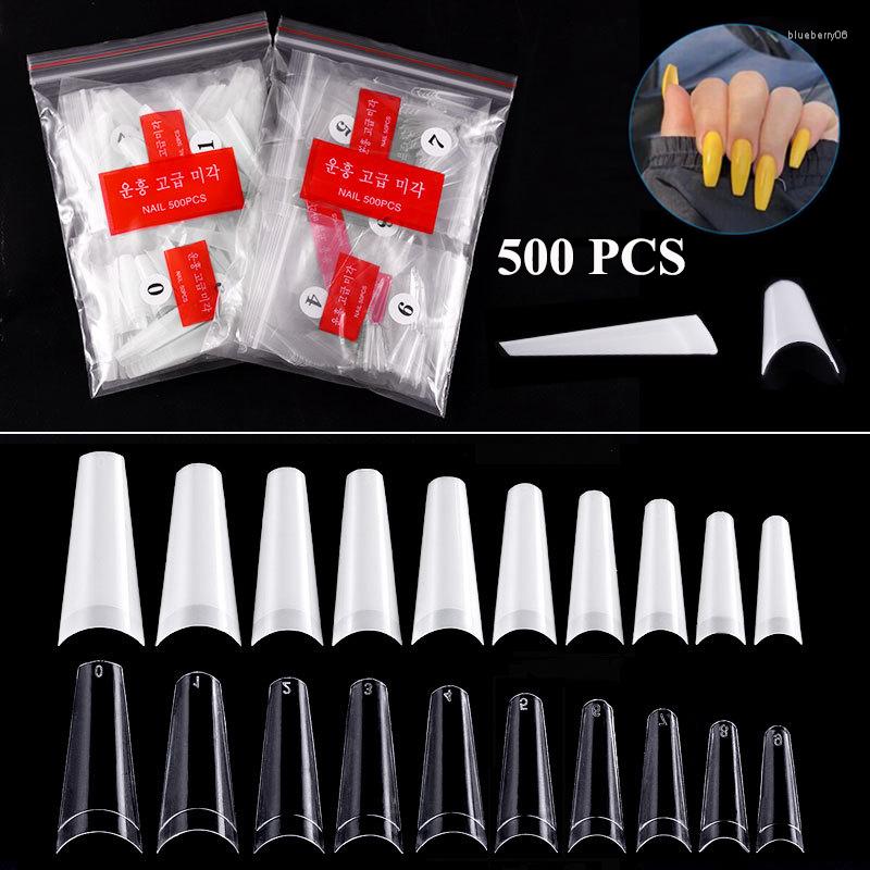 

False Nails 500Pcs French Nail Tips Acrylic Natural White Clear Full Half Cover Fake Art Manicure Extension Decoration Tools, Transparent
