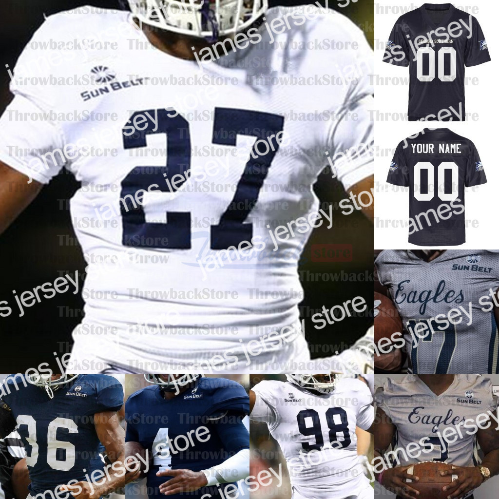 

American College Football Wear Custom Georgia Southern College Football Jerseys Shai Werts J.D. King Wesley Kennedy III Beau Johnson Khaleb, White
