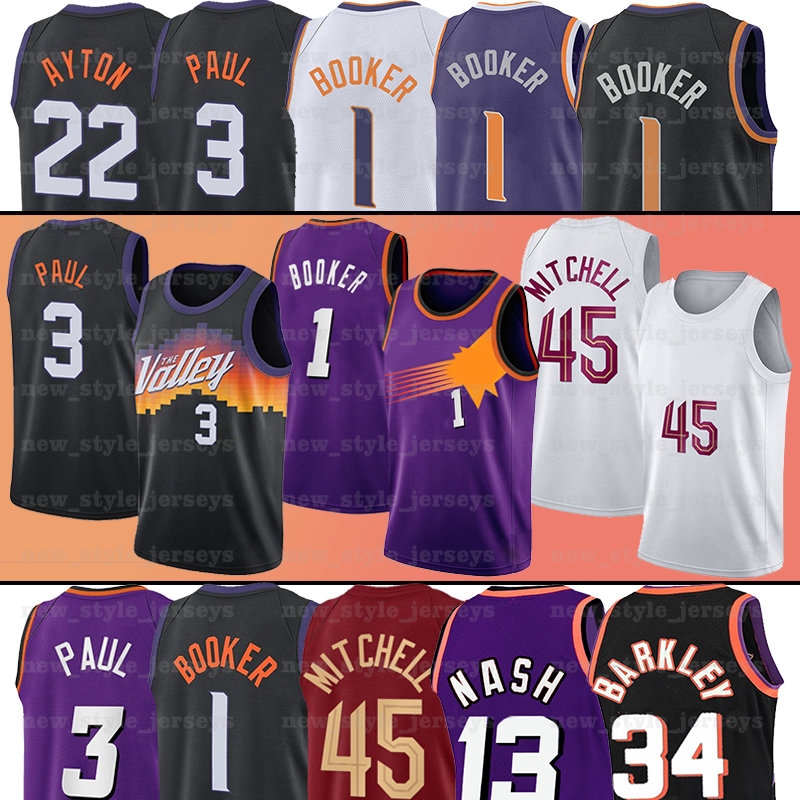 

Mitchell Donovan Basketball Jerseys Devin Booker Phoenixs Sun Steve Chris Barkley Paul Charles Nash, Men
