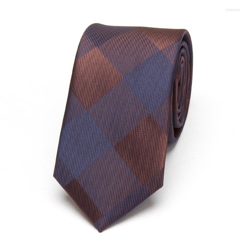 

Bow Ties Men Neckties Classic Brown Fashion Wedding Leisure Business Skinny Men's Party Slim Tie Plaid Jacquard Woven Narrow