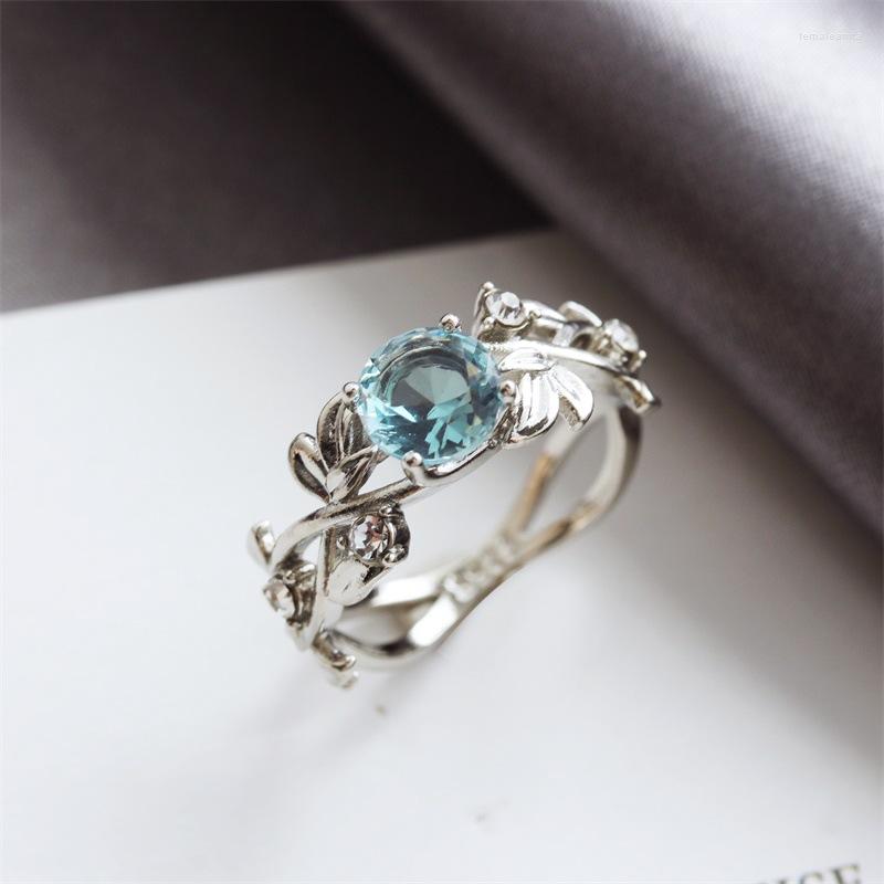 

Cluster Rings Leaves Irregular Shape Crystal For Women Copper Cute Zircon Double Ring Fashion Jewelry Party Accessories