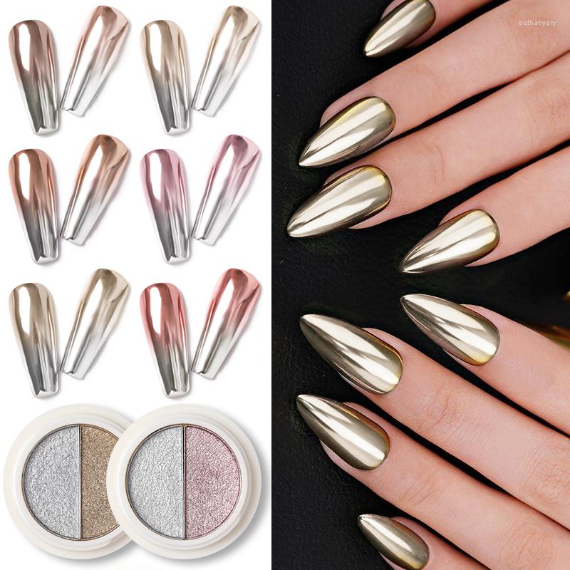 

Nail Glitter 1 Box Solid Mirror Powder Rose Gold Silver Metallic Chrome Pigment Sparkle Dust For Nails UV Gel Polish