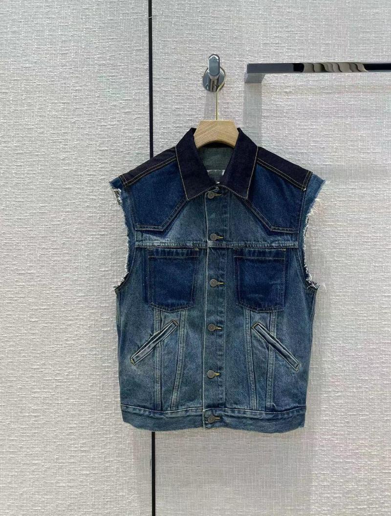 

Women' Vests High Quality Runway Design Denim Vest Women 2022 Summer Single Breasted Femme Blue Ladies Coat