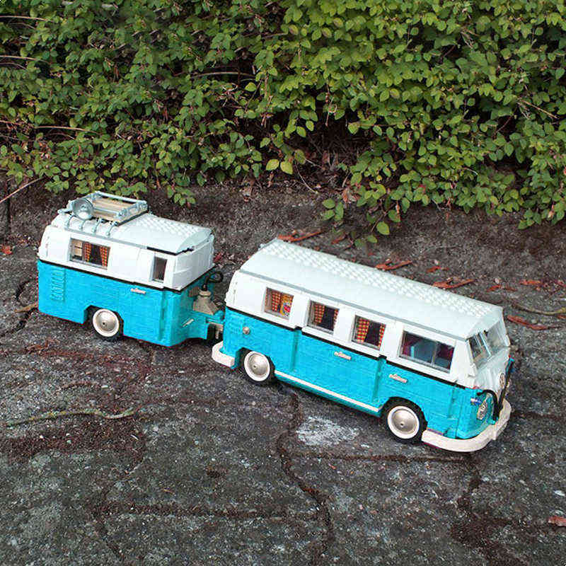 

Blocks T1 Doka Trailer Bus Pickup Compatible 10220 Technical T2 Camper Van Building Block Car Model Bricks 21001 Toys Children Gifts T220905