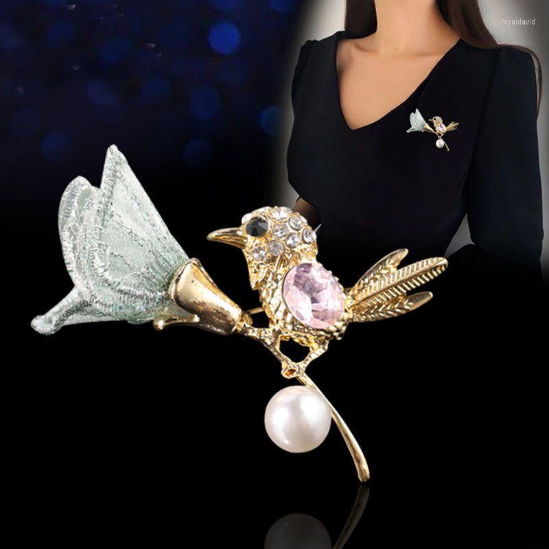 

Brooches RUI JIA DUSK Forest Birds Flower Brooch Women Fashion Temperament Sweater Jacket Pin Professional Accessories Gift