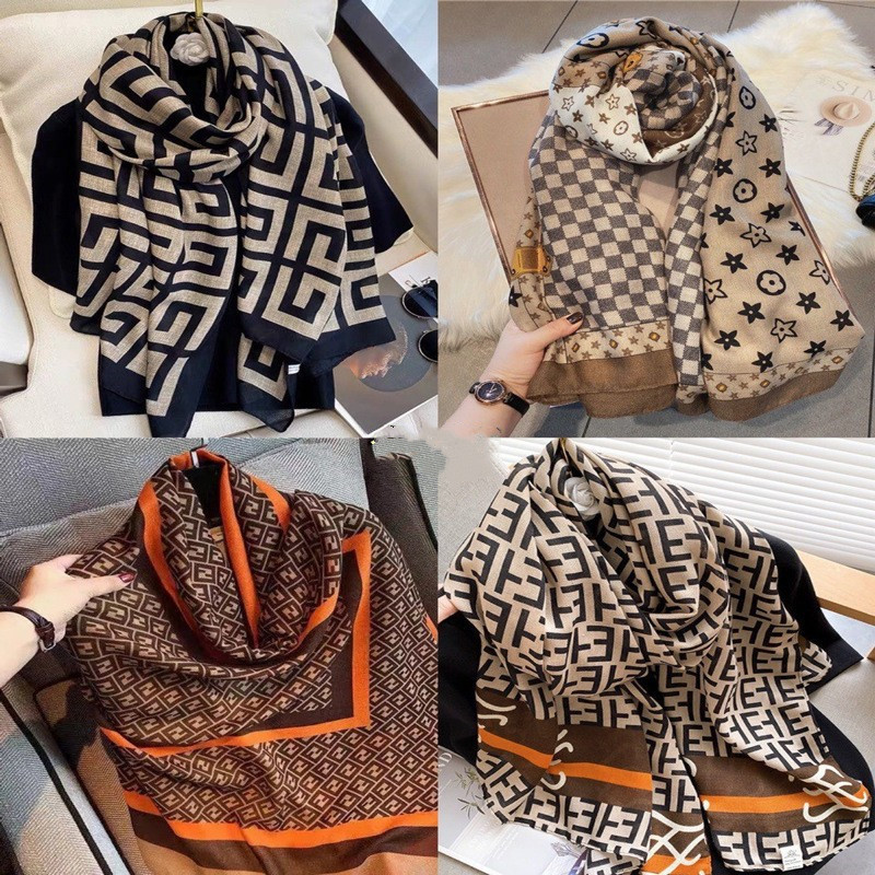 

Scarves Take a sample of live broadcast cotton linen printed scarf for women in autumn winter soft friendly bib and shawl outside