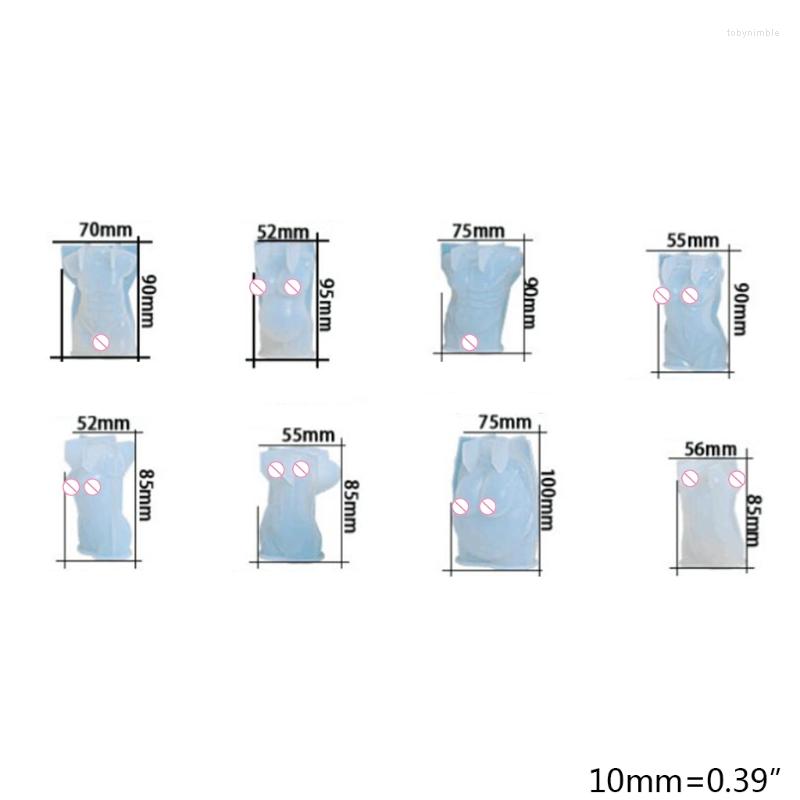 

Jewelry Pouches X7JB 3D Body Shape Candle Resin Female Male Model Ornaments Silicone