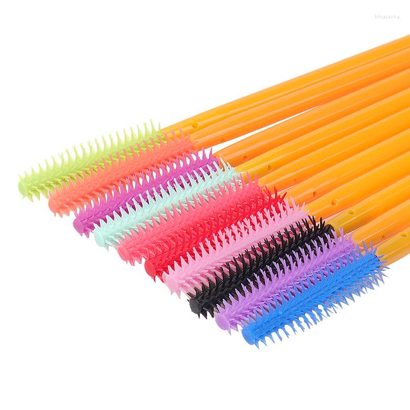 

Makeup Brushes 50 Pcs Silicone Gel Eyelash Brush Mascara Orange Wands Eye Lashes Extension Tool Professional Beauty