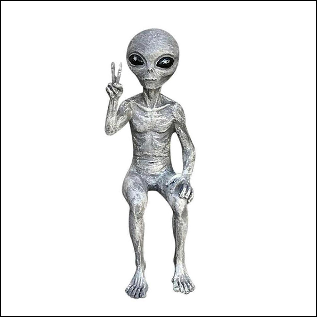 

Garden Decorations Alien Garden Resin Statue Meditating Art Scpture Ornament Indoor Outdoor Decoration Extraterrestrial Decor Q0811 D Dhytp