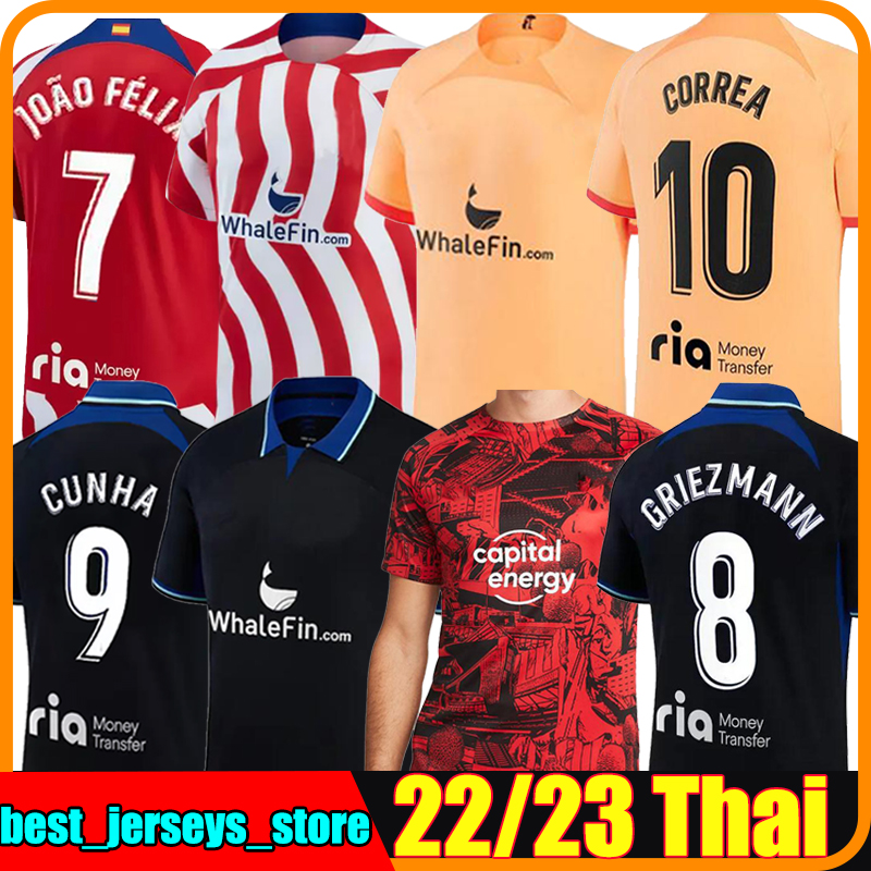 

3rd soccer jerseys 22/23 JOAO FELIX 2022 2023 M. LLORENTE Correa camiseta football shirts uniforms away men kids kit GRIEZMANN R. DE PAUL Cunha CARRASCO Atletico MadridS, 22-23 home kids