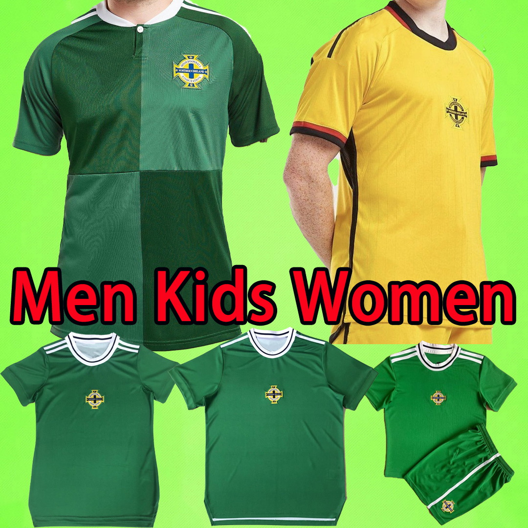 

2022 northern Ireland soccer jerseys men kids kit women uniform 2023 MAGENNIS LAFFERTY 22 23 football shirt home away MCNAIR JONES EVANS maillot national team, 01/02 with three patches