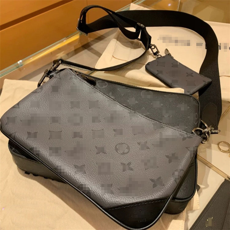 

M69443 Pochette Trio 3Pcs Men Messenger Bag Women Shoulder Crossbody Bags with Coin Purses Designer Luxury Handbags Leather Clutch Wallets, Bubble paper packag