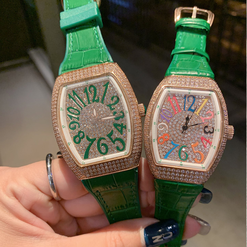 

7 Styles Rose Gold Watch 32mm&36mm CZ stones Iced out Mens womens diamonds Top quality quartz movement Luxury Sapphire glass zirconia Watches waterproof, Only box and papers