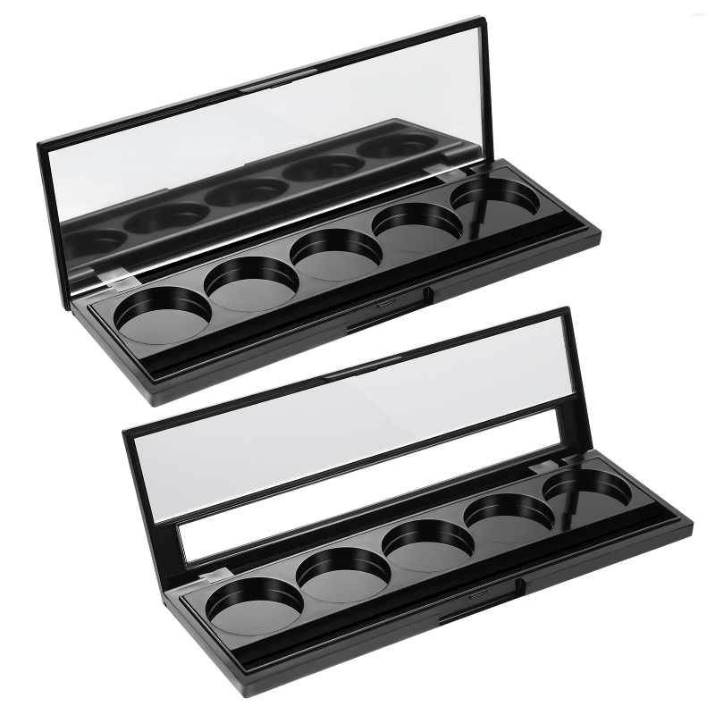 

False Eyelashes Empty Eyeshadow Trayfive Case Shadow Eye Diy Mirror Containers Makeup Holder Grid Skylight Lipstick Boxes Pigment