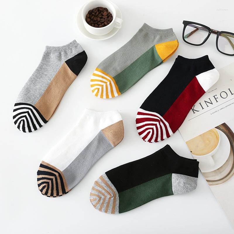 

Men's Socks 4pcs 2pairs / Lot Cotton Men's 2022 Spring And Summer Color Matching High Quality Naked
