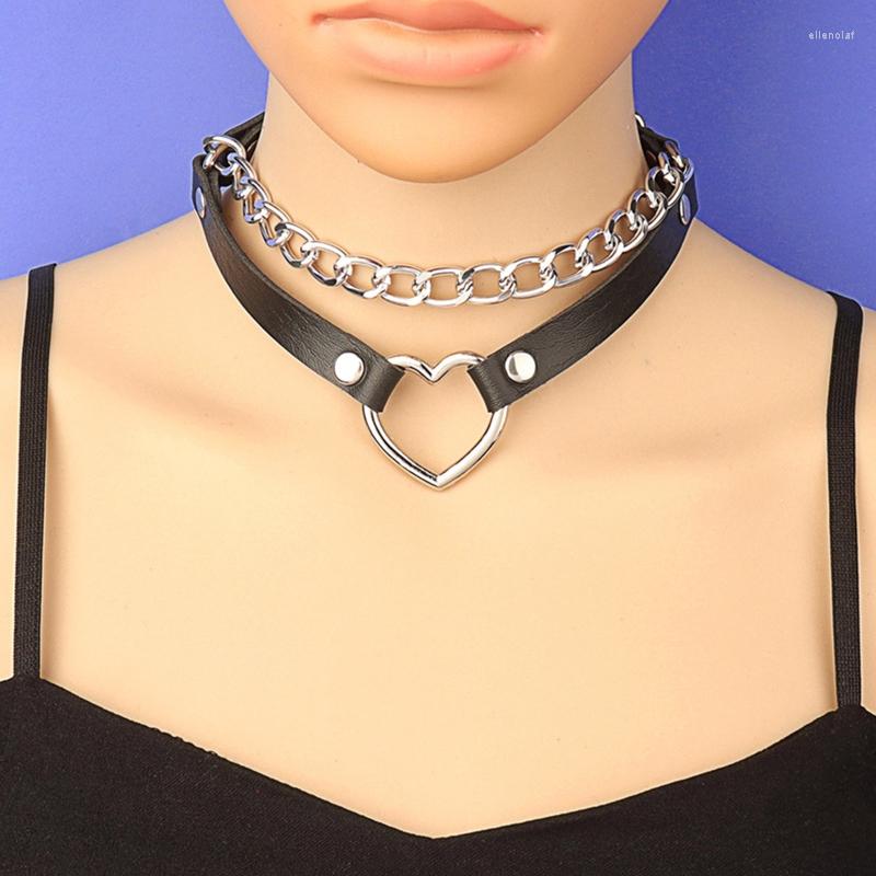 

Choker PU Leather Sexy Punk Necklace Goth Chain Collar Fashion Gothic Jewelry Heart