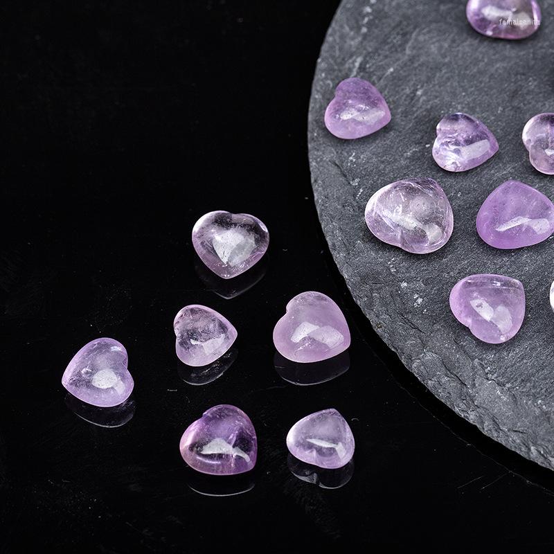 

Beads Natural Stone Heart-shape Separated Loose Amethyst Reiki Crystal Bead DIY Bracelet Accessories